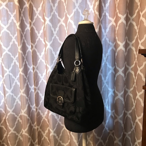 Coach ⚜️ Leather Trim Monogrammed Handbag - Picture 7 of 8